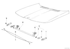 E12 525 M30 Sedan / Bodywork/  Engine Hood Mounting Parts