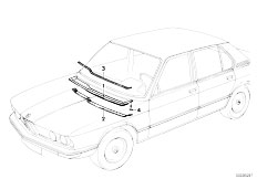 E12 528 M30 Sedan / Bodywork/  Engine Hood Mounting Parts-3