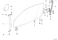 E31 840Ci M62 Coupe / Vehicle Trim Door Window Lifting Mechanism Front