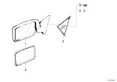 E12 520i M10 Sedan / Vehicle Trim Outside Mirror-2