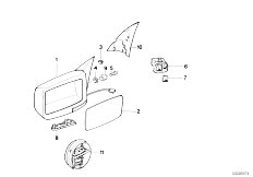 E34 535i M30 Sedan / Vehicle Trim/  Outside Mirror