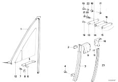 E30 M3 S14 Cabrio / Vehicle Trim Window Guide Front