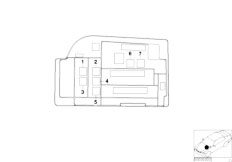 E53 X5 3.0i M54 SAV / Vehicle Electrical System Relay Positioning Engine Compartment