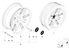 E39 M5 S62 Sedan / Wheels M Double Spoke 65 Chrome Shadow