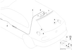 E53 X5 3.0i M54 SAV / Audio Navigation Electronic Systems Single Parts F Rear Window Antenna