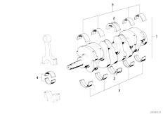 E30 M3 S14 Cabrio / Engine/  Crankshaft With Bearing Shells