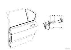 E12 528i M30 Sedan / Bodywork/  Door Handle Door Lock Rear