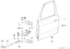 E32 735iL M30 Sedan / Bodywork/  Front Door Hinge Door Brake