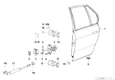 E32 740i M60 Sedan / Bodywork/  Rear Door Hinge Door Brake