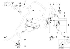 E53 X5 4.6is M62 SAV / Heater And Air Conditioning Water Valve Water Hose Ihka