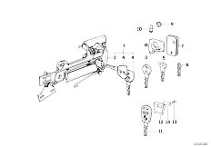 E32 730i M30 Sedan / Bodywork/  Door Handle Front Lock Key