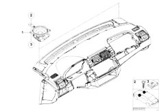 E53 X5 3.0i M54 SAV / Audio Navigation Electronic Systems Loudspeaker Instrument Panel