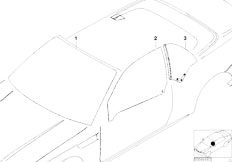 E46 M3 S54 Cabrio / Vehicle Trim/  Glazing