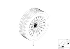 E38 728iL M52 Sedan / Wheels/  Radial Spoke 61 Complete Winter Wheel