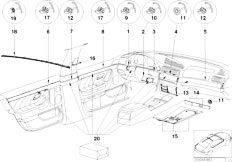 E38 728i M52 Sedan / Vehicle Trim/  Fine Wood Trim Nutwood With Inlay