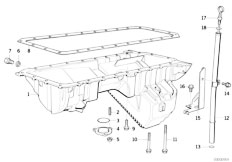 E36 325i M50 Cabrio / Engine Oil Pan Oil Level Indicator