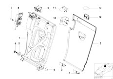 E53 X5 3.0i M54 SAV / Seats Through Load Syst Frame Locking Mech Rht