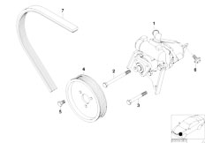 E46 330i M54 Touring / Steering/  Power Steering Pump