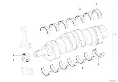 E31 850Ci M70 Coupe / Engine Crankshaft With Bearing Shells