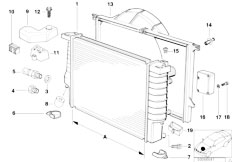 E31 840Ci M62 Coupe / Radiator Radiator Frame