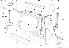 E32 740i M60 Sedan / Radiator/  Radiator Frame