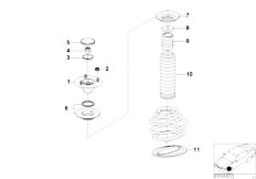 E39 M5 S62 Sedan / Front Axle Guide Support Spring Pad Attaching Parts