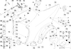 E52 Z8 S62 Roadster / Bodywork Side Panel Rear Mounting Parts