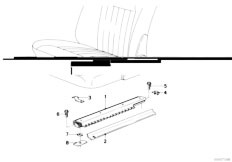 E12 528i M30 Sedan / Seats/  Front Seat Seat Rail-2