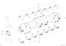 E34 M5 3.8 S38 Sedan / Engine/  Crankshaft With Bearing Shells