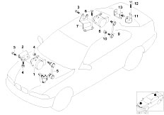 E46 M3 S54 Cabrio / Front Axle/  Headlight Vertical Aim Control Sensor