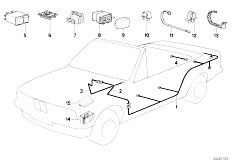 E30 318i M40 Cabrio / Vehicle Electrical System Wiring Set E M Folding Top Mount Parts