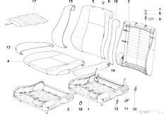 E32 750iL M70 Sedan / Seats/  Front Seat Frame Mech El Singl Parts