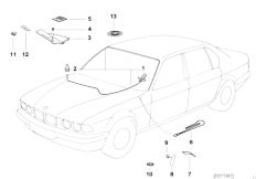 E38 750iL M73N Sedan / Restraint System And Accessories/  Emergency Exit Front Windshield