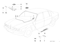 E32 750iL M70 Sedan / Restraint System And Accessories/  Emergency Exit Front Windshield