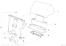 E34 518i M43 Sedan / Seats/  Mechanical Headrest Rear