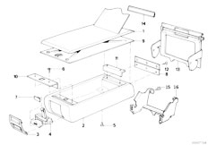 E32 750iLS M70 Sedan / Seats Center Armrest Rear