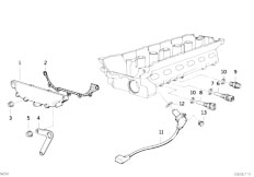 E34 525i M50 Sedan / Engine/  Cylinder Head Attached Parts-2