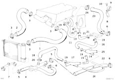 E30 318is M42 2 doors / Engine/  Cooling System Water Hoses