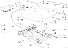 E32 740iL M60 Sedan / Seats/  Front Seat Rail Mechanical Single Parts