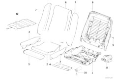 E31 850Ci M73 Coupe / Seats/  El Adj Backrest Frame F Bmw Sports Seat