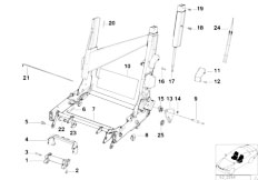 E31 850Ci M70 Coupe / Seats Electr Adjust Seat Single Components