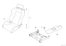 E34 M5 3.6 S38 Sedan / Seats/  Recaro Sports Seat