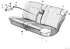 E12 520 M10 Sedan / Seats/  Seat Spring Frame Frame Pad Rear