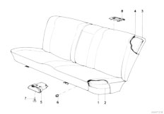 E32 750iL M70 Sedan / Seats/  Rear Seat Parts