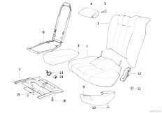 E32 750iL M70 Sedan / Seats/  Rear Seat 2 Door Single Parts