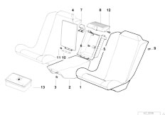 E31 850Ci M70 Coupe / Seats/  Rear Seat Parts