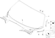 E52 Z8 S62 Roadster / Vehicle Trim Glazing Single Parts