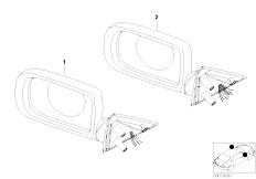 E38 750i M73 Sedan / Vehicle Trim/  Outside Mirror