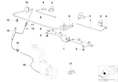 E38 730iL M60 Sedan / Vehicle Electrical System Single Parts F 3 Jet Windshield Cleaning