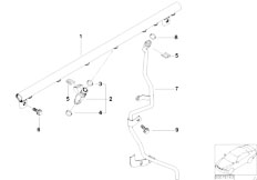 E46 M3 S54 Coupe / Fuel Preparation System/  Valves Pipes Of Fuel Injection System